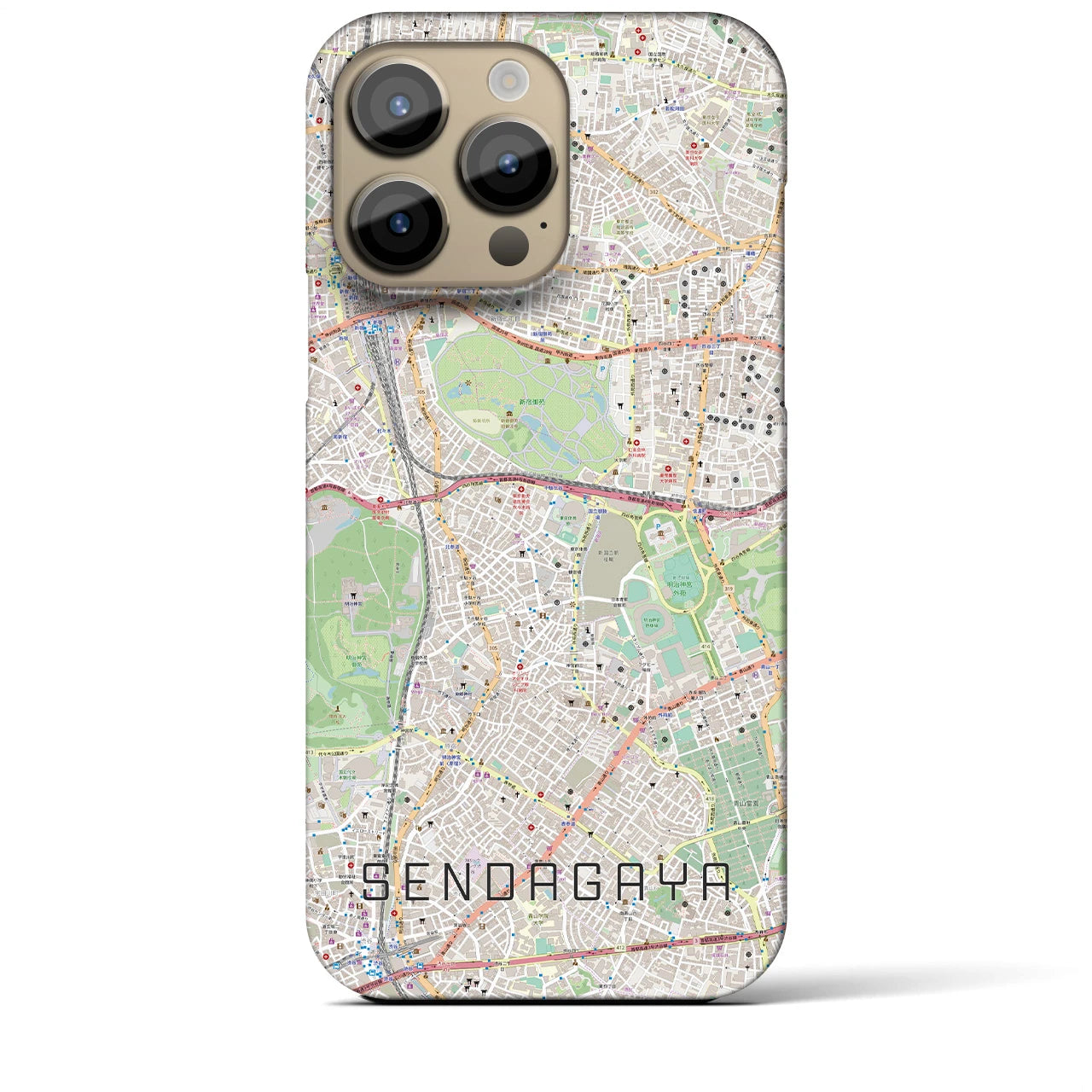 【千駄ケ谷(東京都)】地図柄iPhoneケース(バックカバータイプ)