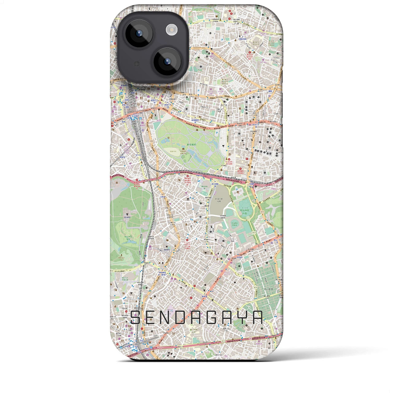 【千駄ケ谷(東京都)】地図柄iPhoneケース(バックカバータイプ)