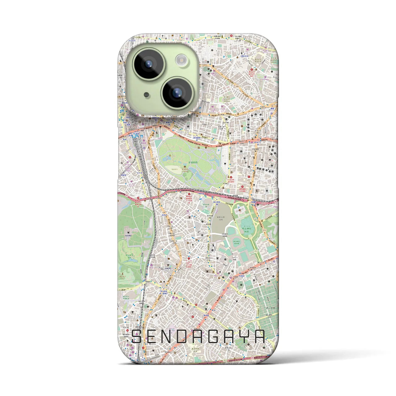 【千駄ケ谷(東京都)】地図柄iPhoneケース(バックカバータイプ)
