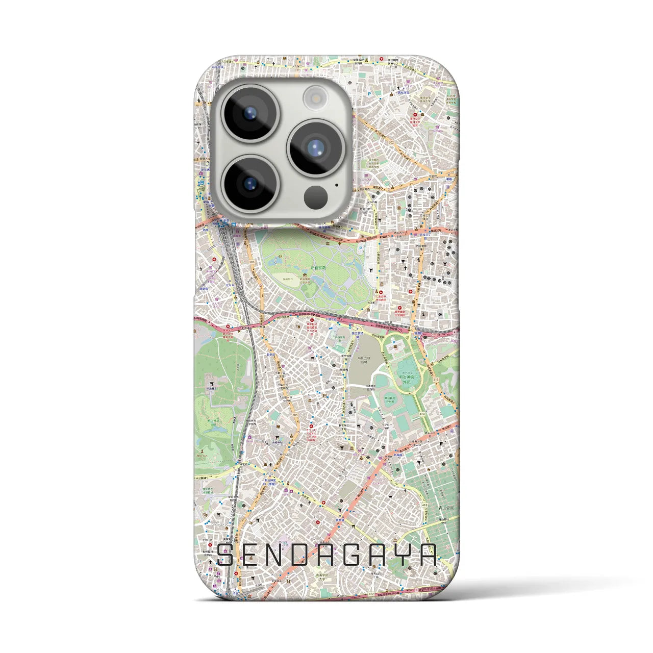 【千駄ケ谷(東京都)】地図柄iPhoneケース(バックカバータイプ)