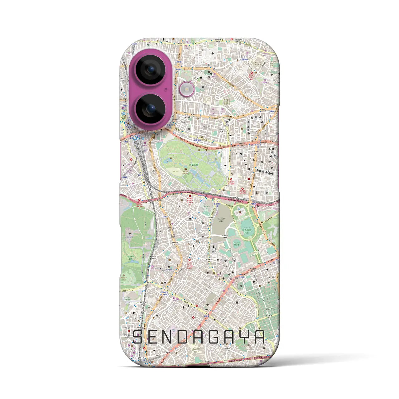 【千駄ケ谷(東京都)】地図柄iPhoneケース(バックカバータイプ)