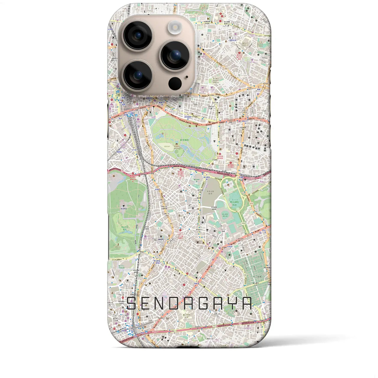 【千駄ケ谷(東京都)】地図柄iPhoneケース(バックカバータイプ)