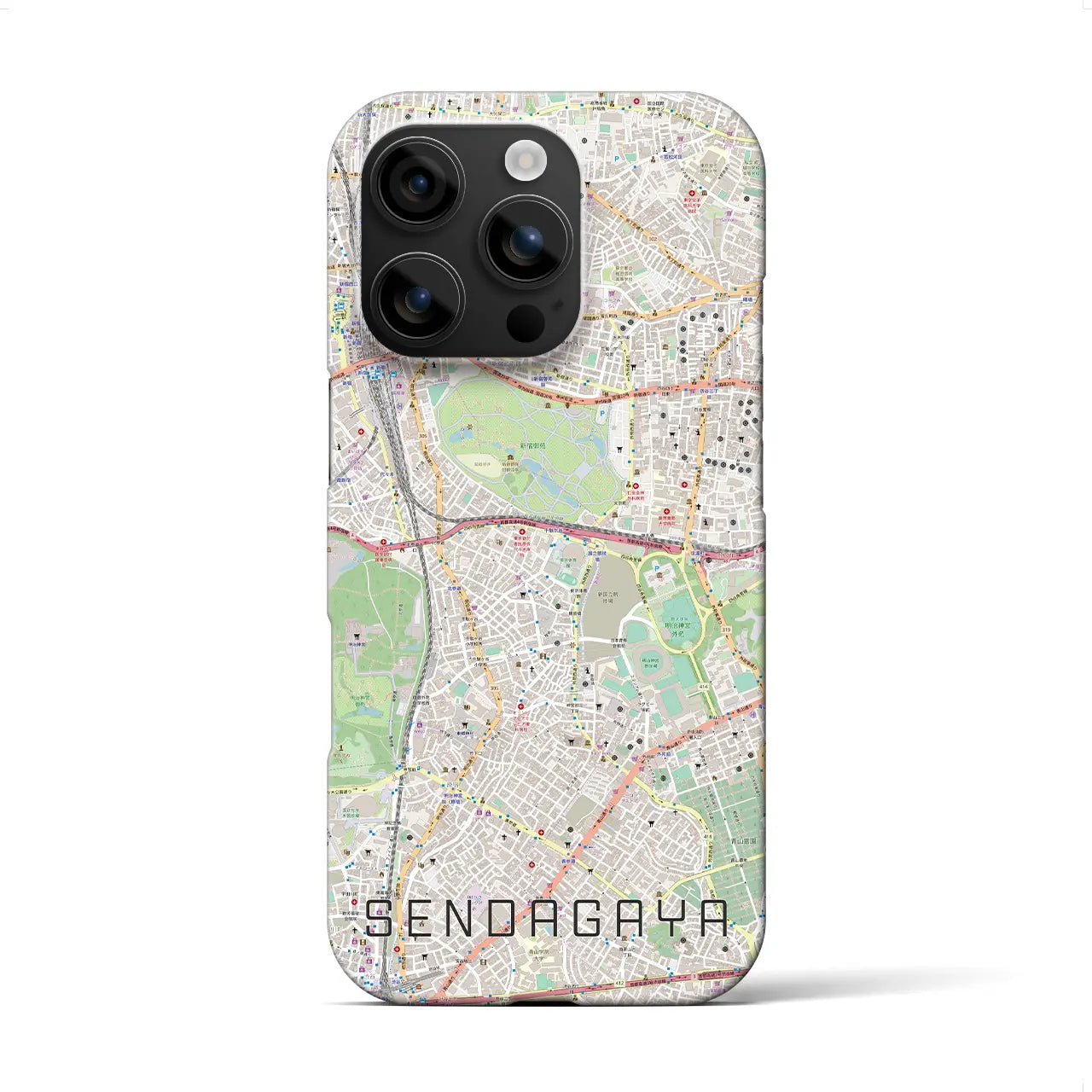【千駄ケ谷(東京都)】地図柄iPhoneケース(バックカバータイプ)