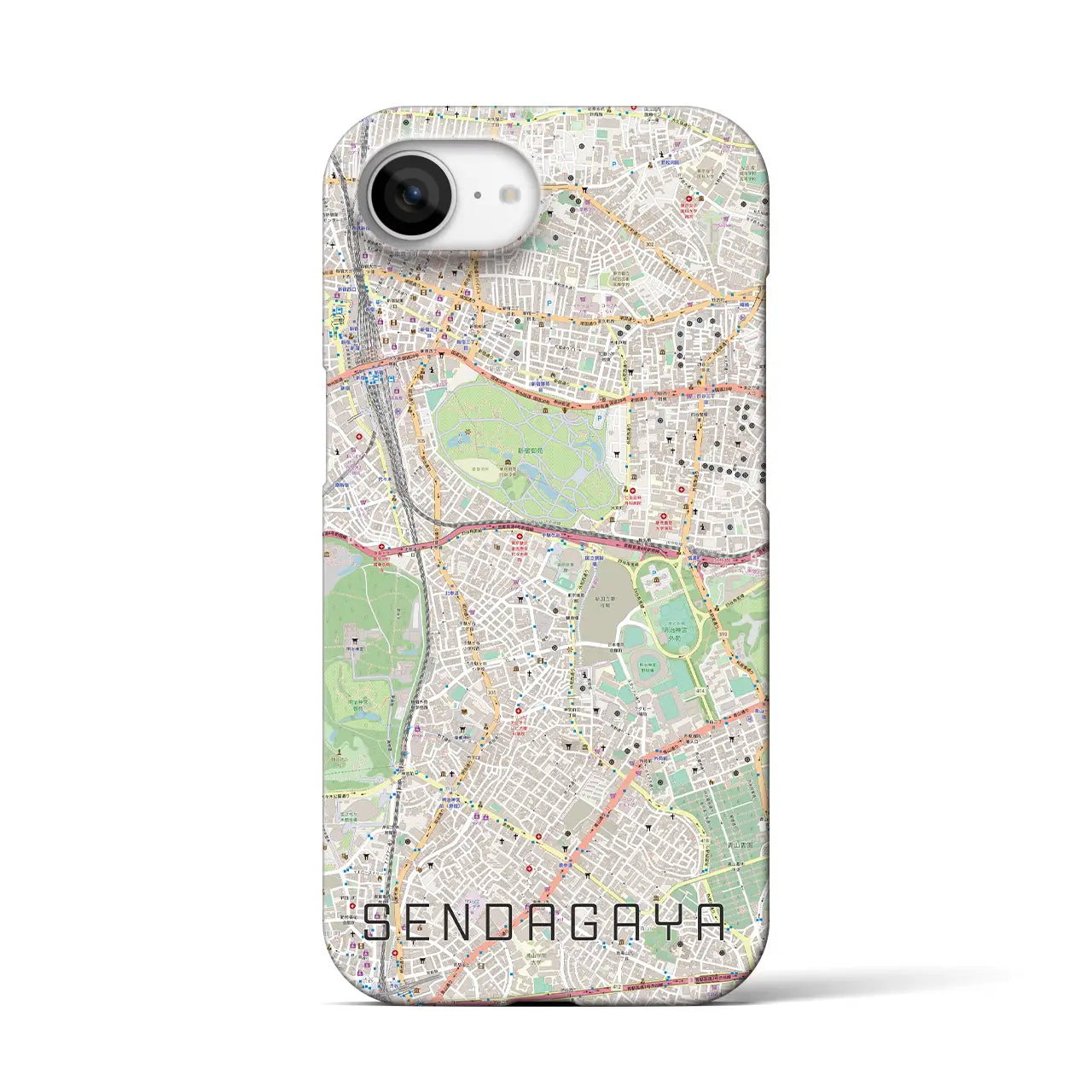 【千駄ケ谷(東京都)】地図柄iPhoneケース(バックカバータイプ)