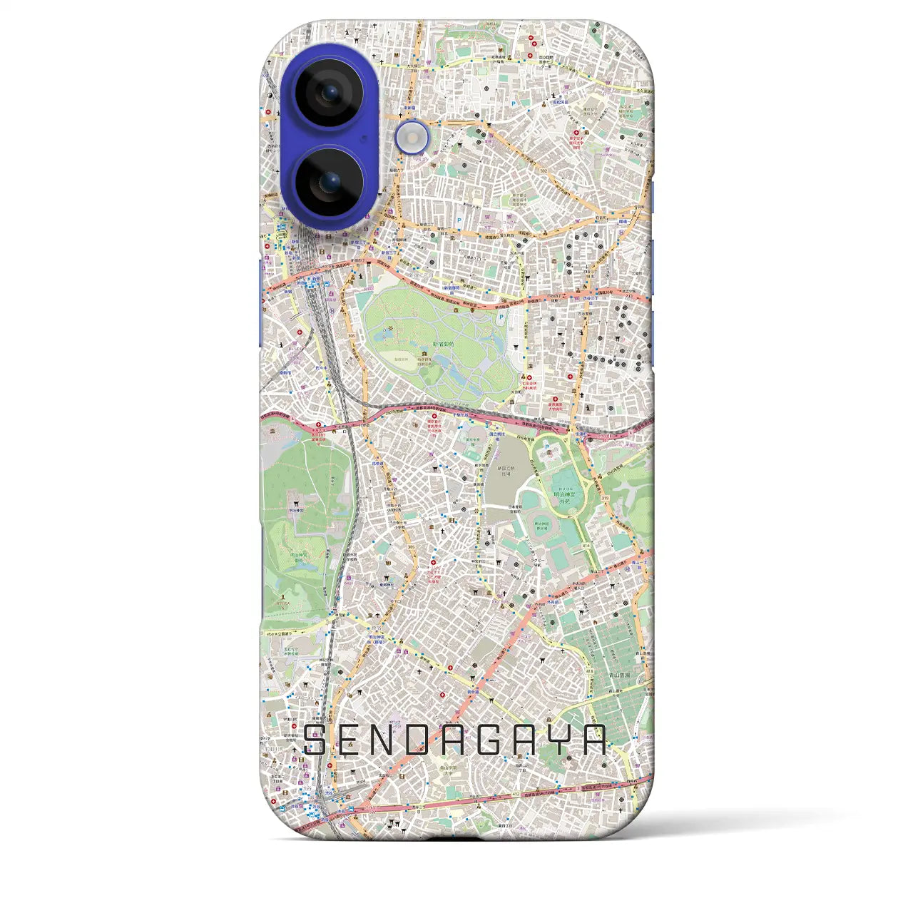 【千駄ケ谷(東京都)】地図柄iPhoneケース(バックカバータイプ)ナチュラル・iPhone 16 Pro Max 用