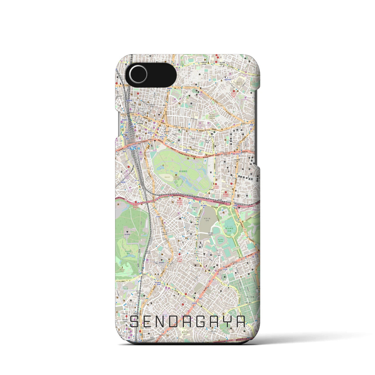 【千駄ケ谷(東京都)】地図柄iPhoneケース(バックカバータイプ)