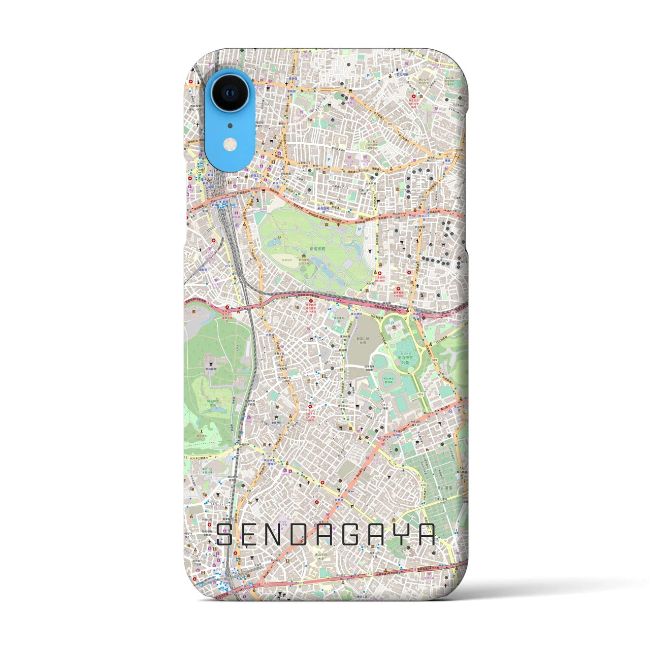 【千駄ケ谷(東京都)】地図柄iPhoneケース(バックカバータイプ)