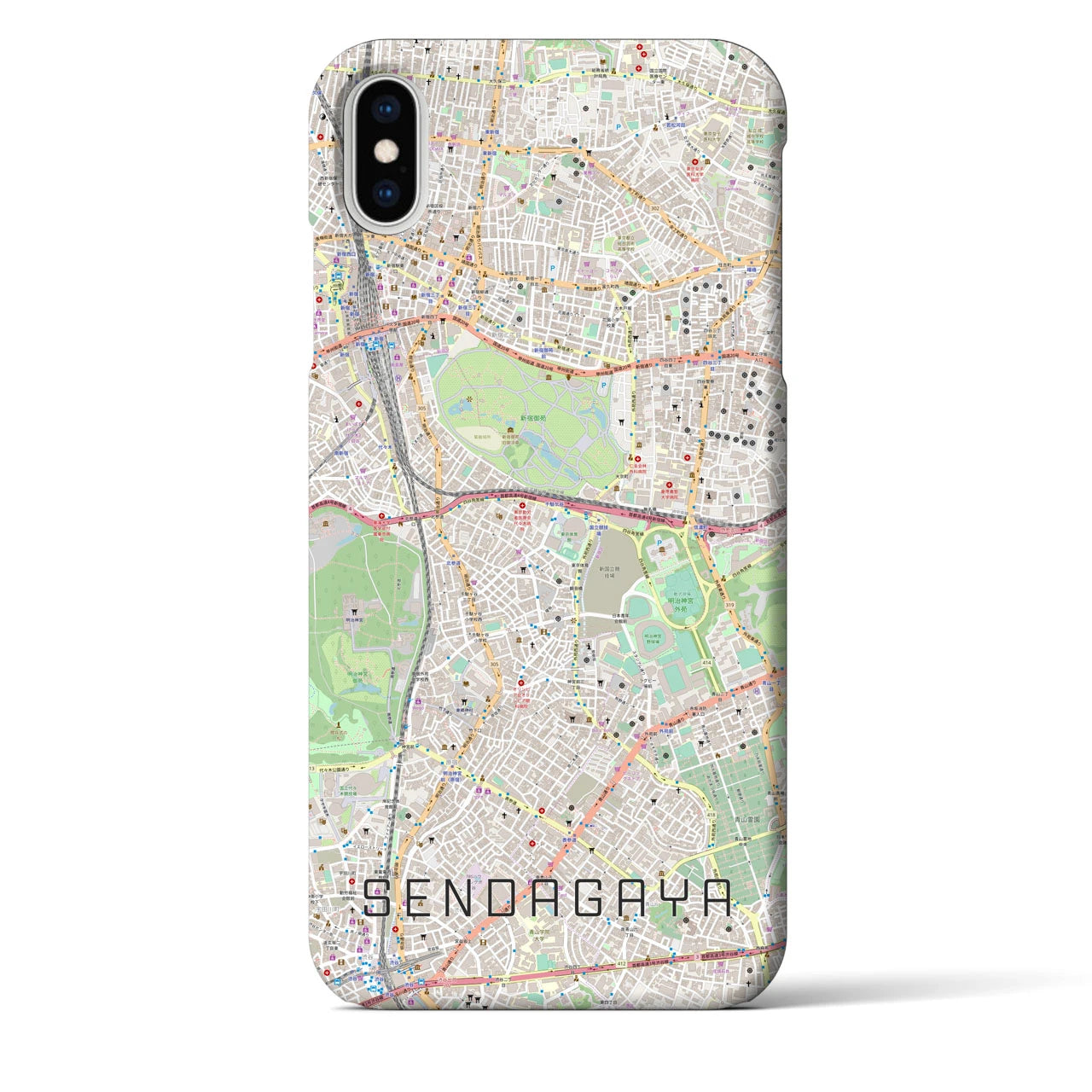 【千駄ケ谷(東京都)】地図柄iPhoneケース(バックカバータイプ)