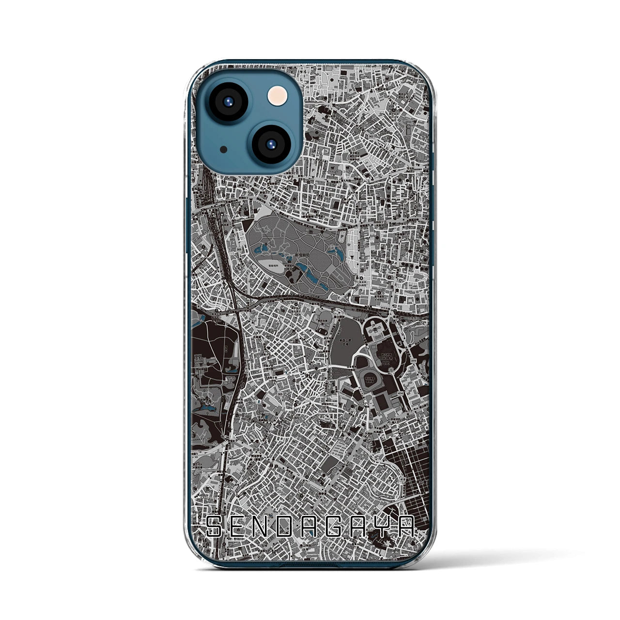 【千駄ケ谷(東京都)】地図柄iPhoneケース(クリアタイプ)