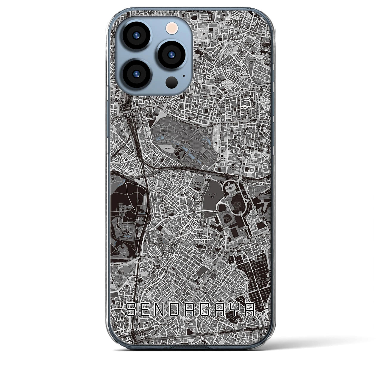 【千駄ケ谷(東京都)】地図柄iPhoneケース(クリアタイプ)