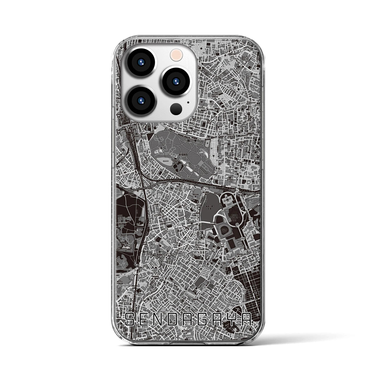 【千駄ケ谷(東京都)】地図柄iPhoneケース(クリアタイプ)