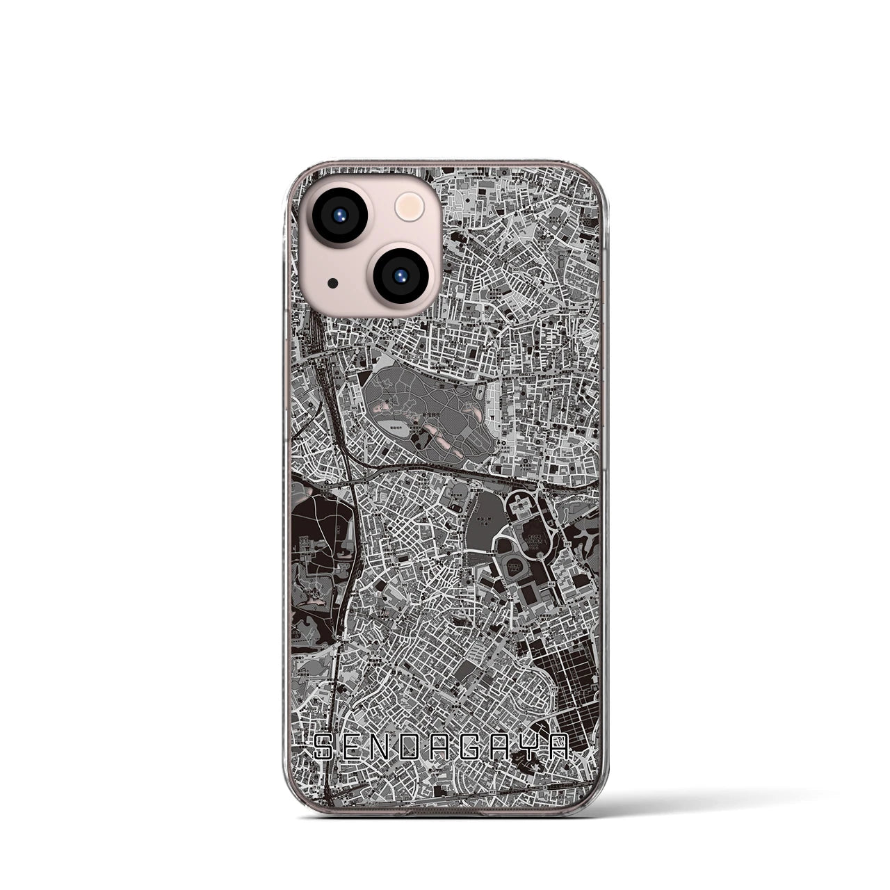 【千駄ケ谷(東京都)】地図柄iPhoneケース(クリアタイプ)