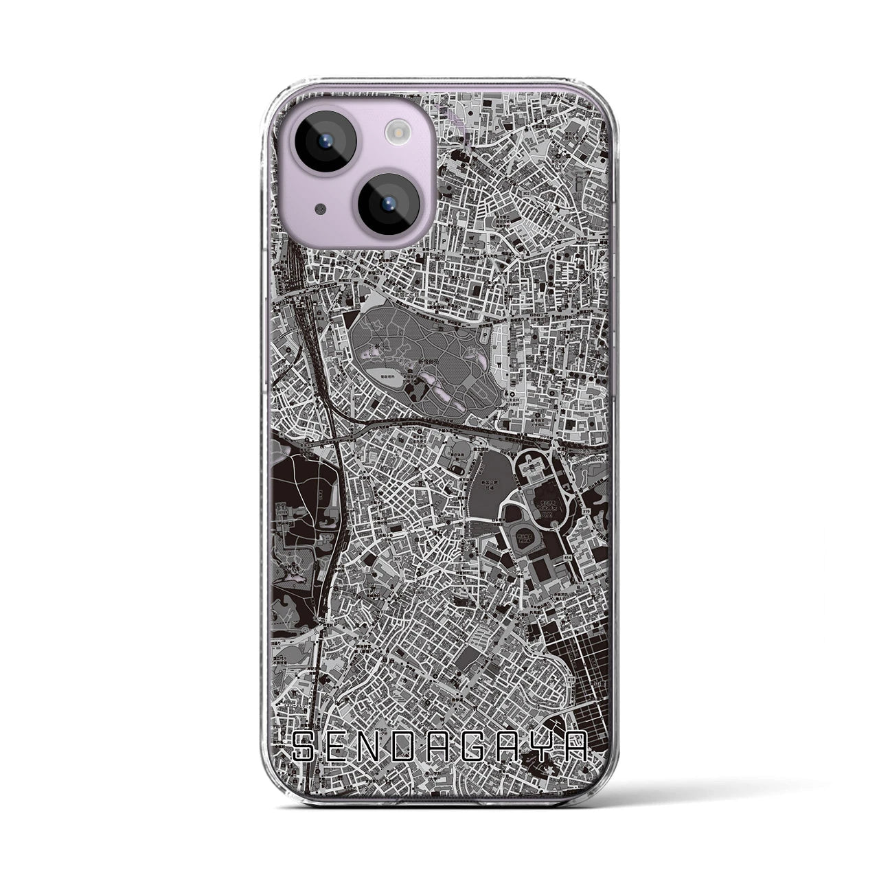 【千駄ケ谷(東京都)】地図柄iPhoneケース(クリアタイプ)