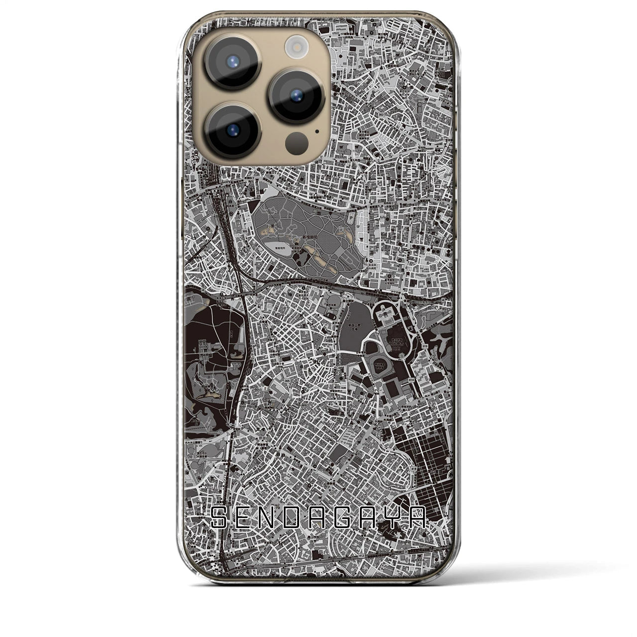 【千駄ケ谷(東京都)】地図柄iPhoneケース(クリアタイプ)