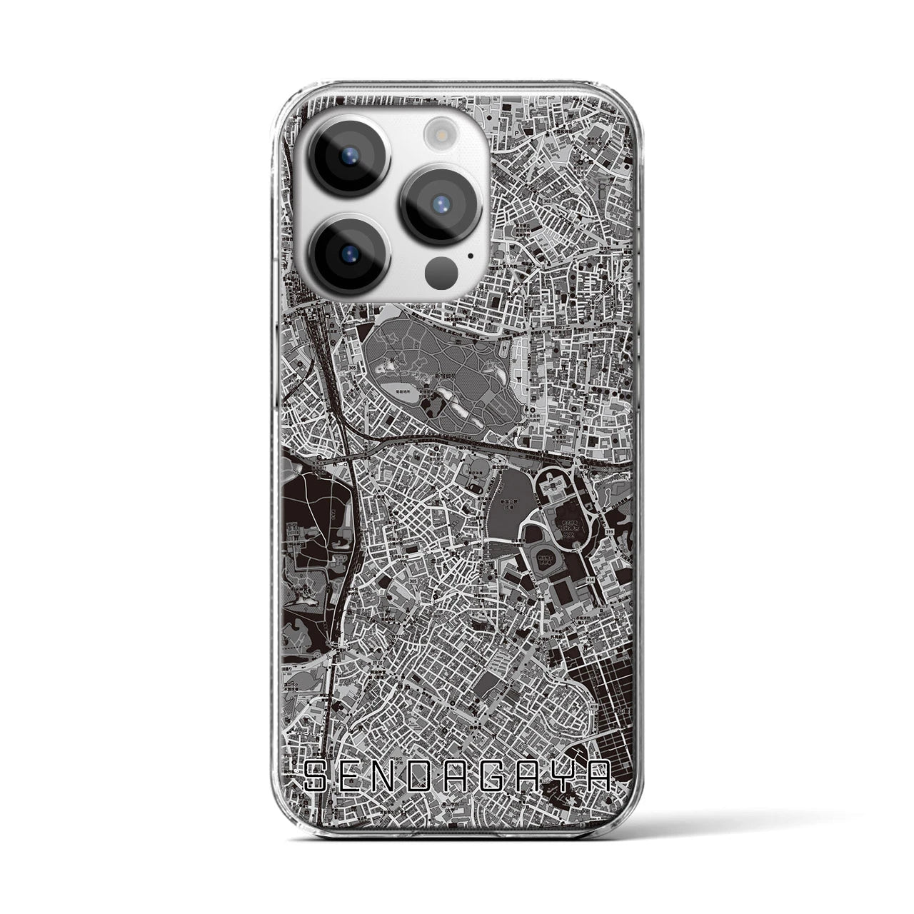 【千駄ケ谷(東京都)】地図柄iPhoneケース(クリアタイプ)