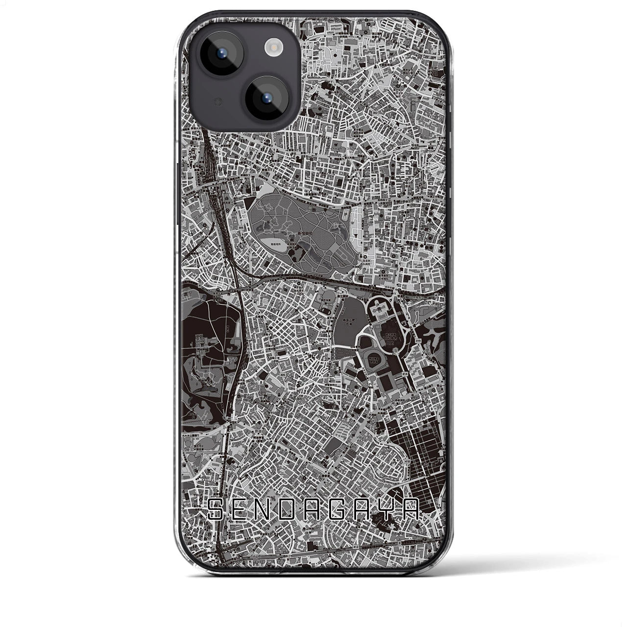 【千駄ケ谷(東京都)】地図柄iPhoneケース(クリアタイプ)