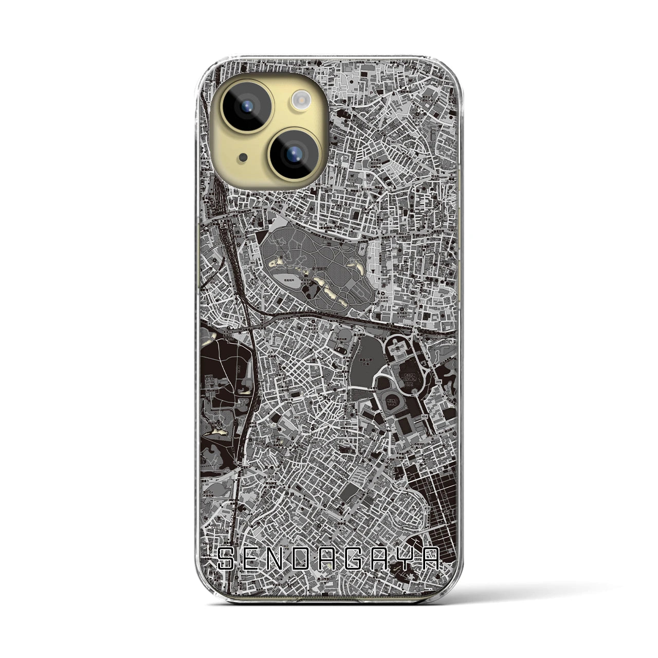 【千駄ケ谷(東京都)】地図柄iPhoneケース(クリアタイプ)