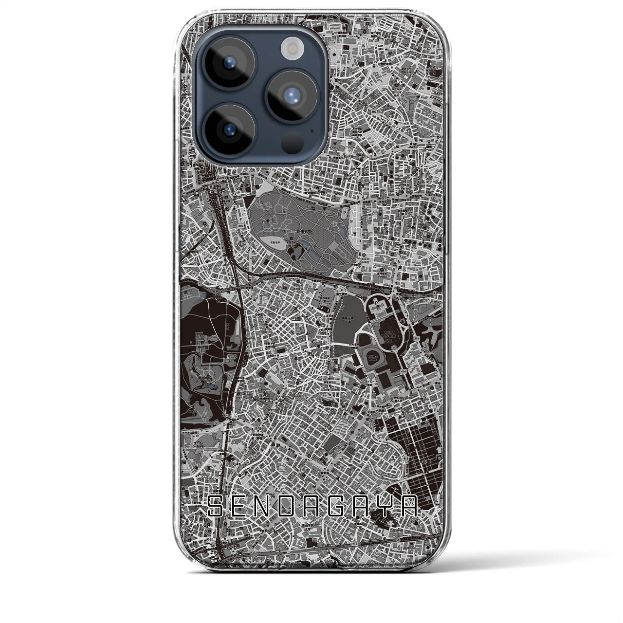 【千駄ケ谷(東京都)】地図柄iPhoneケース(クリアタイプ)