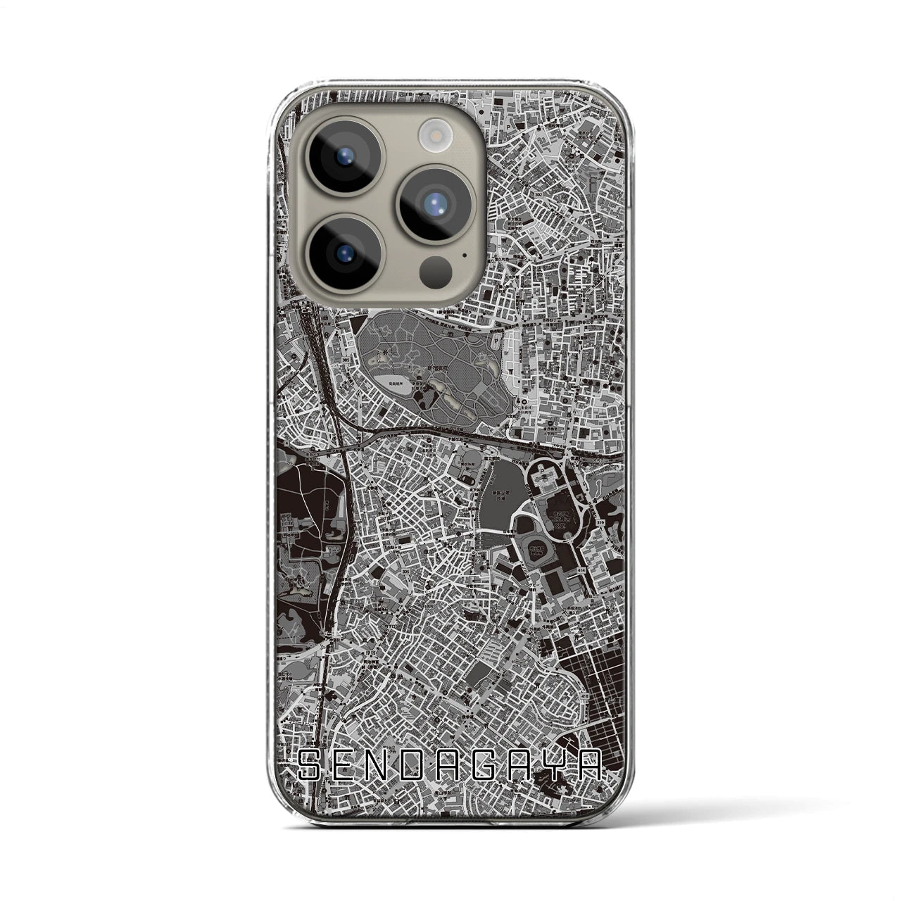 【千駄ケ谷(東京都)】地図柄iPhoneケース(クリアタイプ)