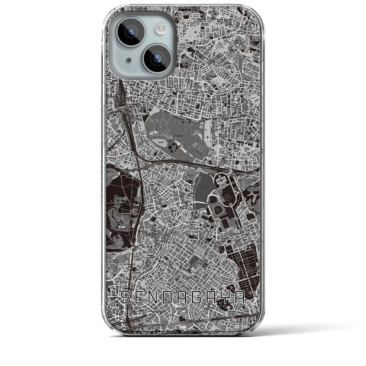 【千駄ケ谷(東京都)】地図柄iPhoneケース(クリアタイプ)