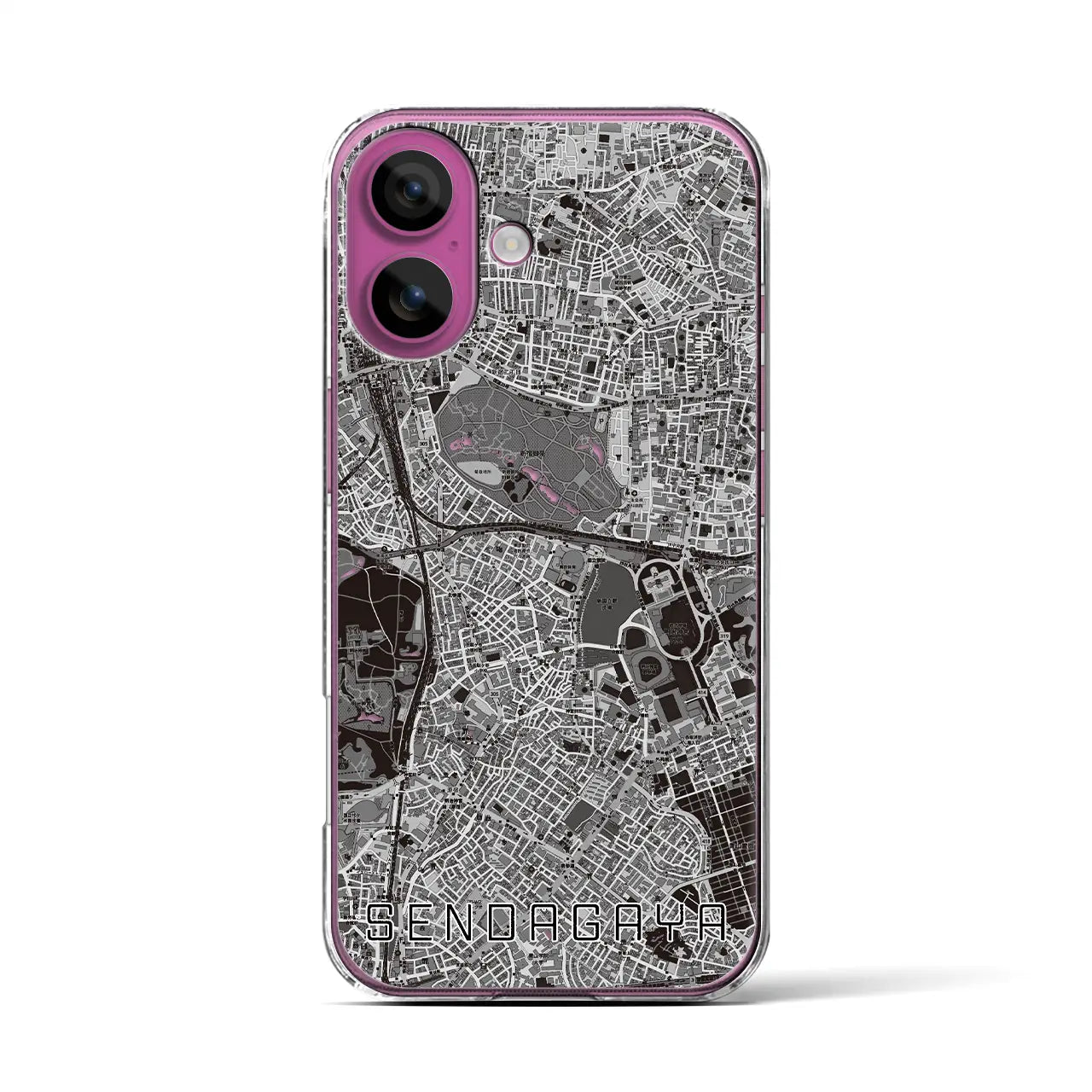 【千駄ケ谷(東京都)】地図柄iPhoneケース(クリアタイプ)