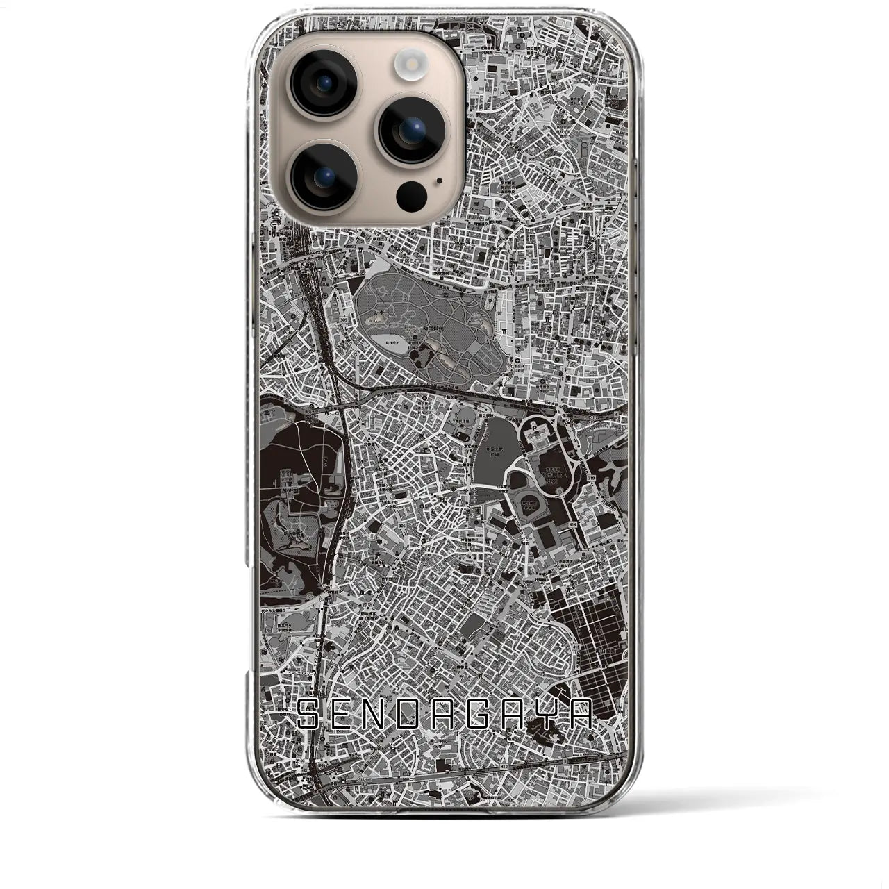 【千駄ケ谷(東京都)】地図柄iPhoneケース(クリアタイプ)