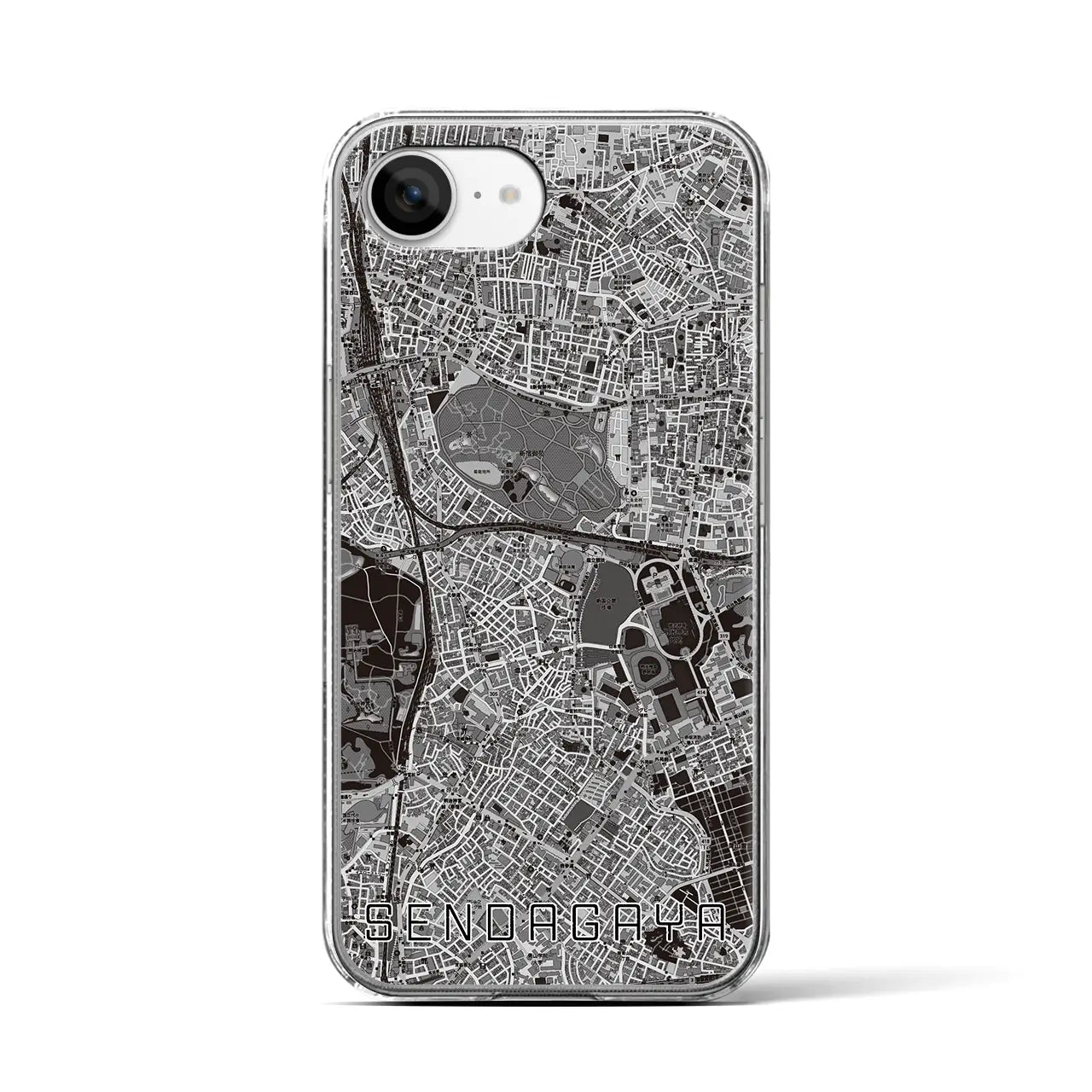 【千駄ケ谷(東京都)】地図柄iPhoneケース(クリアタイプ)