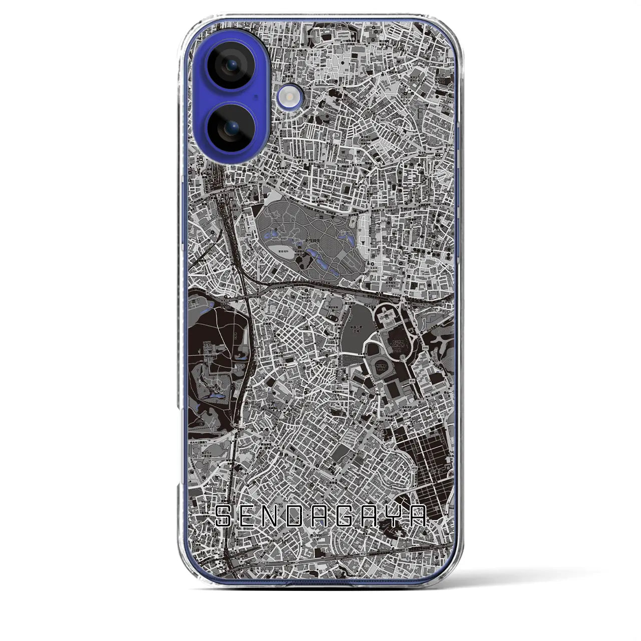 【千駄ケ谷(東京都)】地図柄iPhoneケース(クリアタイプ)