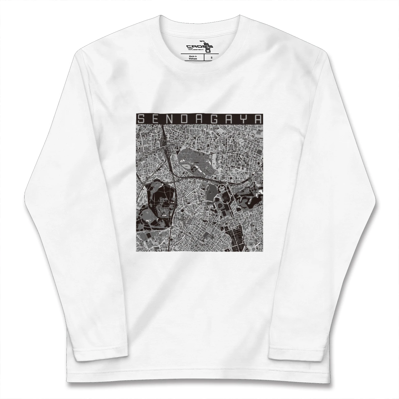 【千駄ケ谷(東京都)】地図柄ロングスリーブTシャツ