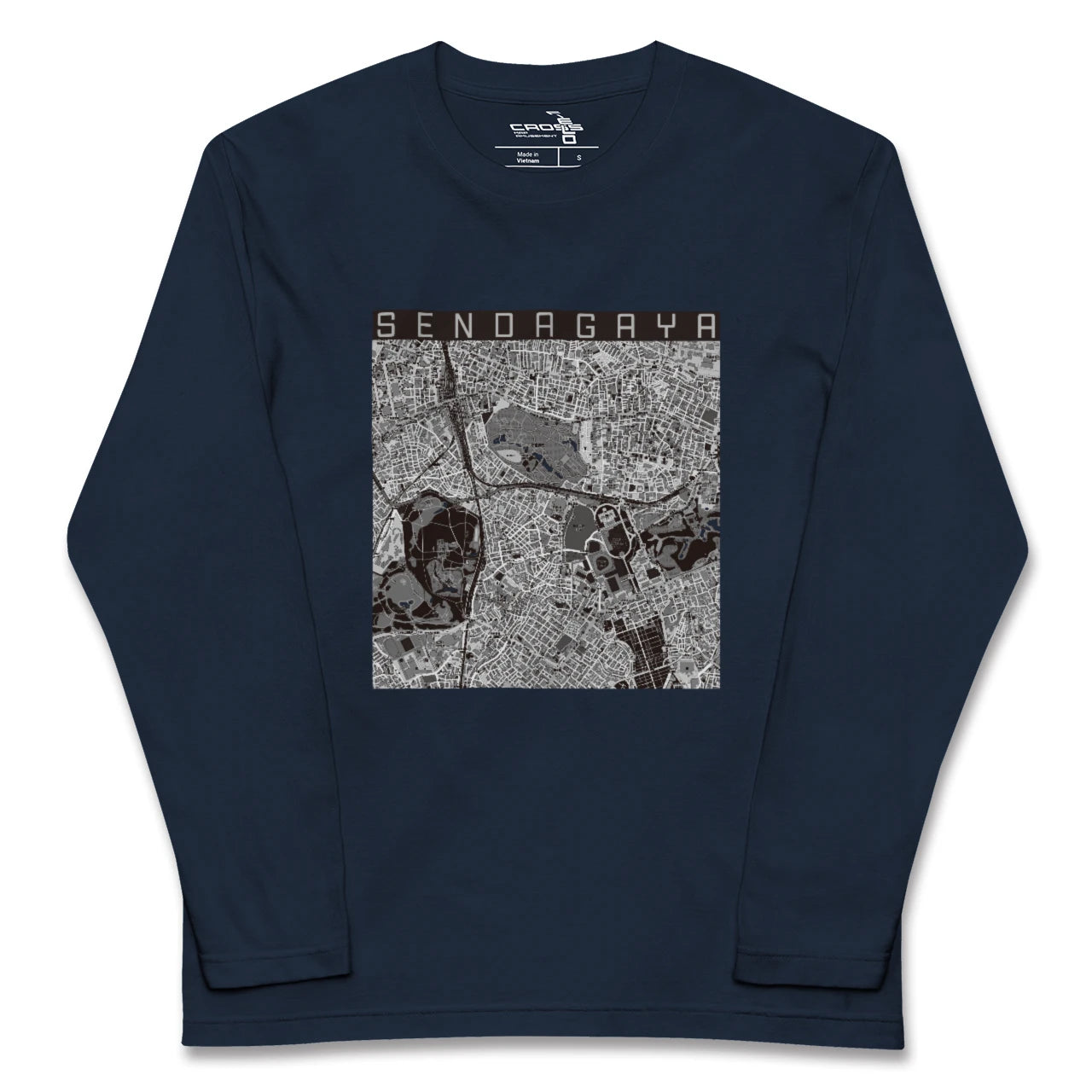 【千駄ケ谷(東京都)】地図柄ロングスリーブTシャツ