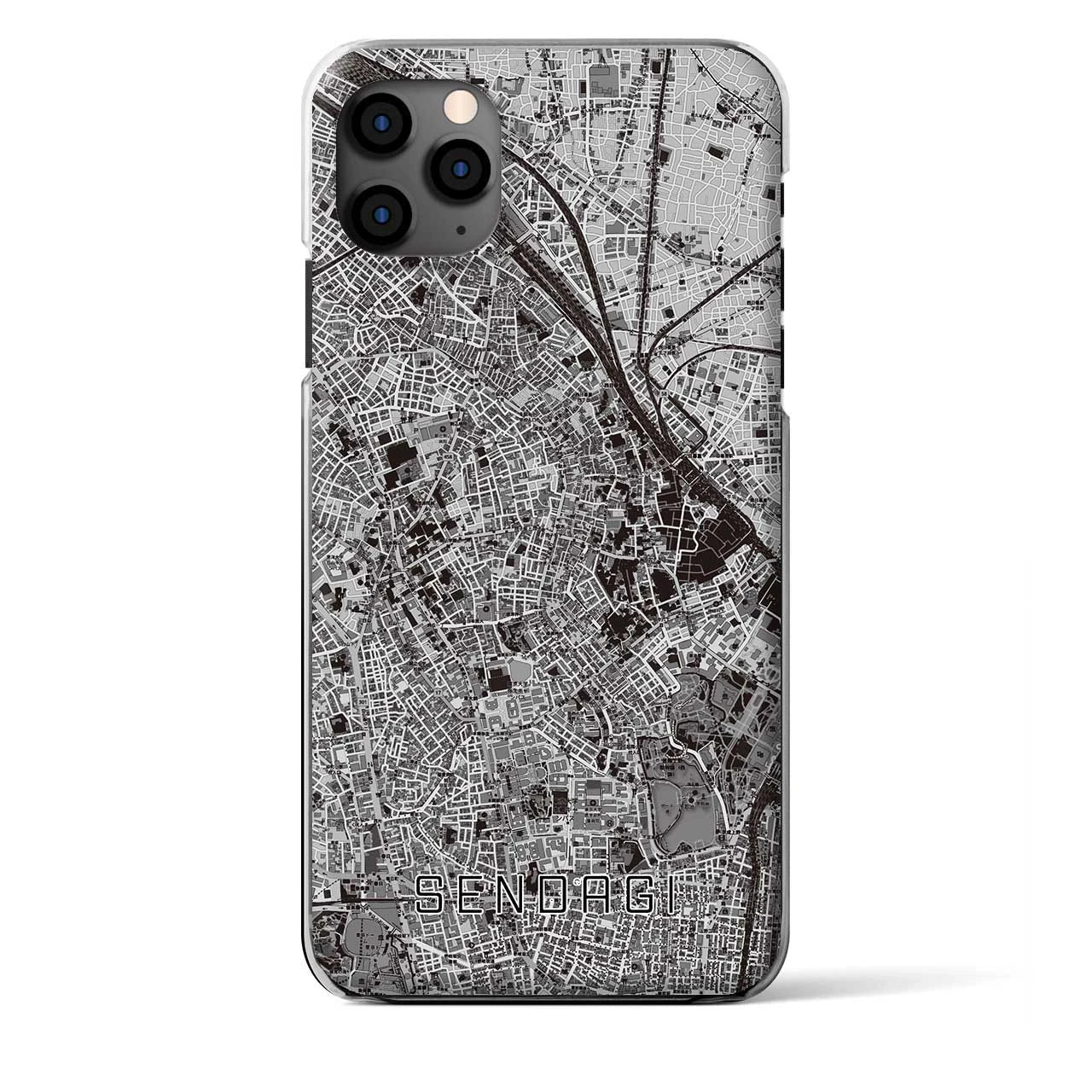 【千駄木(東京都)】地図柄iPhoneケース(クリアタイプ)