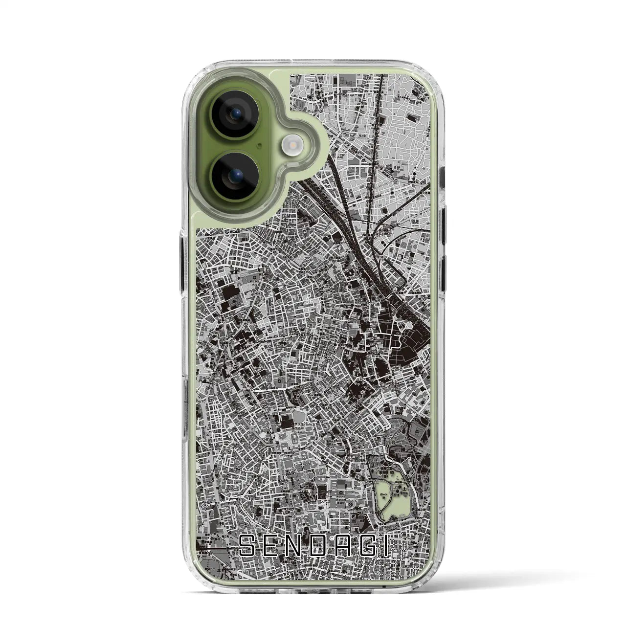 【千駄木(東京都)】地図柄iPhoneケース(MagSafeタイプ)