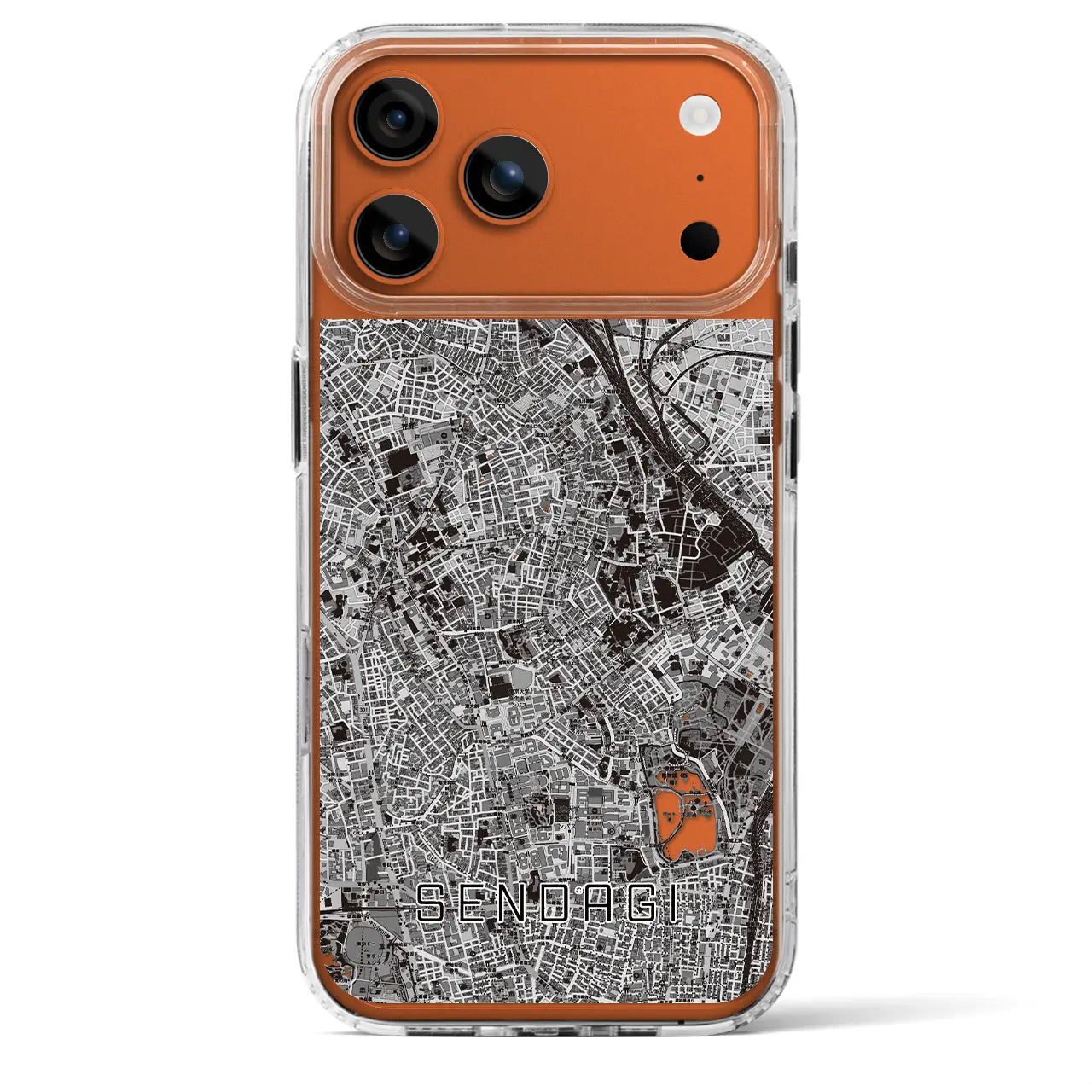 【千駄木(東京都)】地図柄iPhoneケース(MagSafeタイプ)