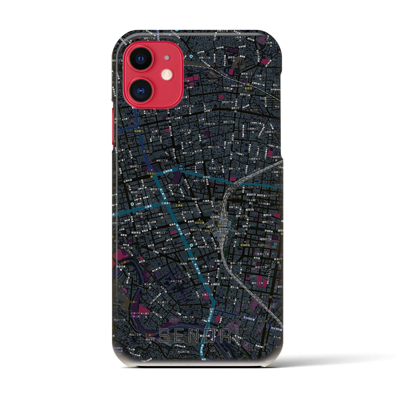 【仙台2(宮城県)】地図柄iPhoneケース(バックカバータイプ)