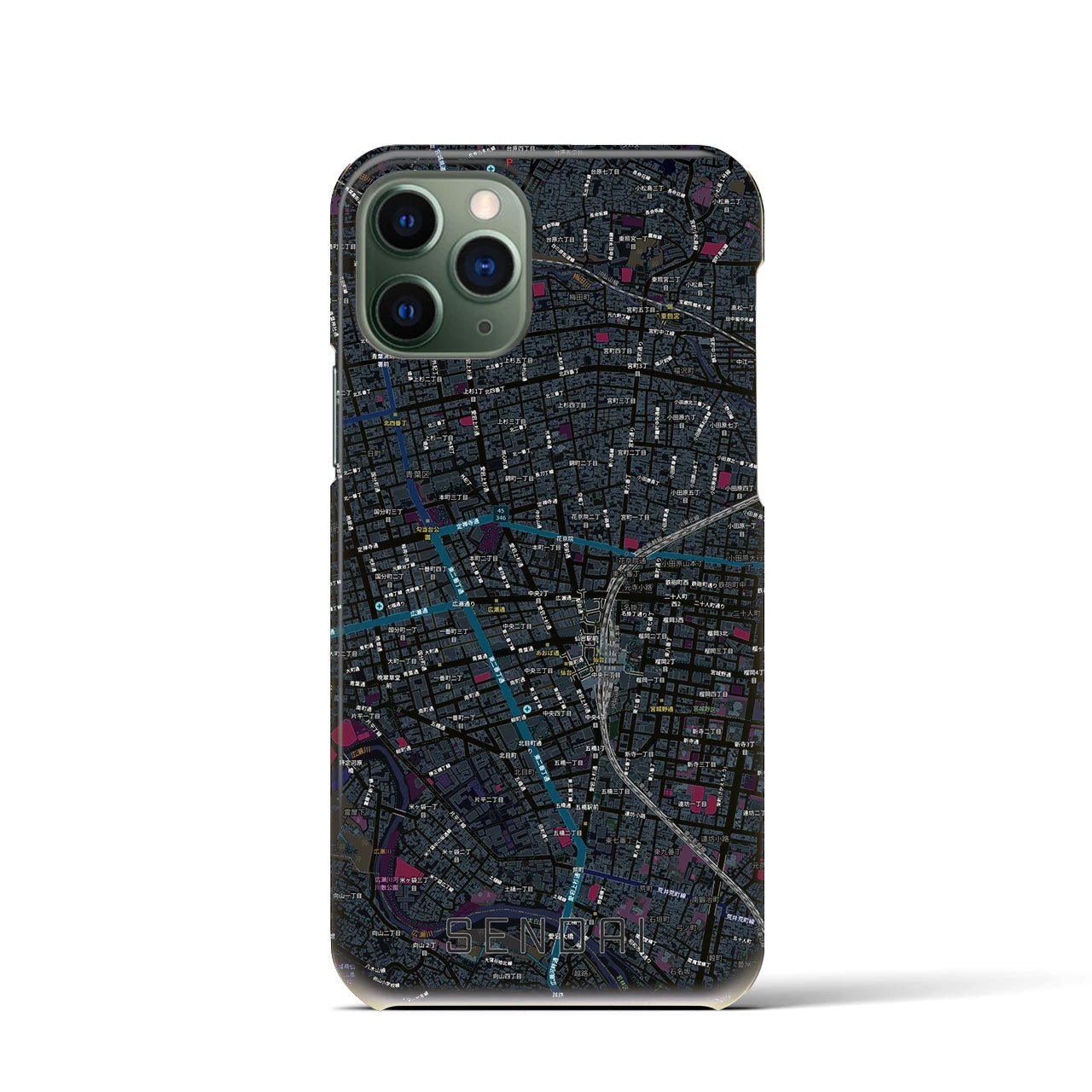 【仙台2(宮城県)】地図柄iPhoneケース(バックカバータイプ)