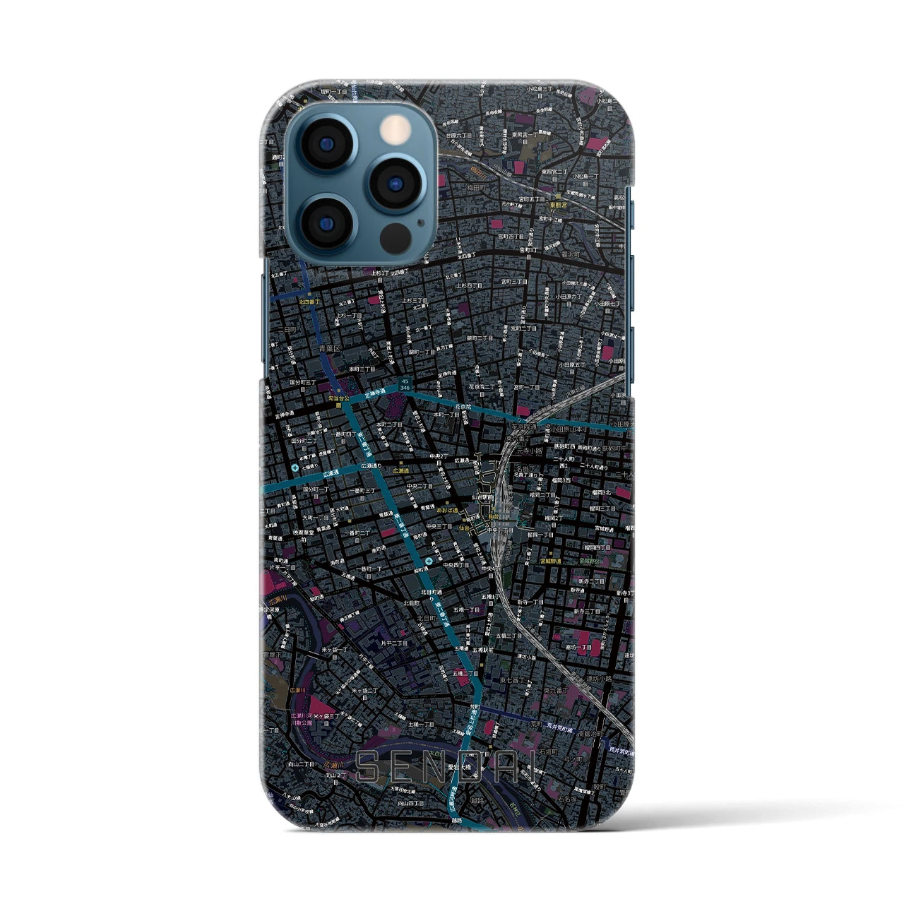 【仙台2(宮城県)】地図柄iPhoneケース(バックカバータイプ)