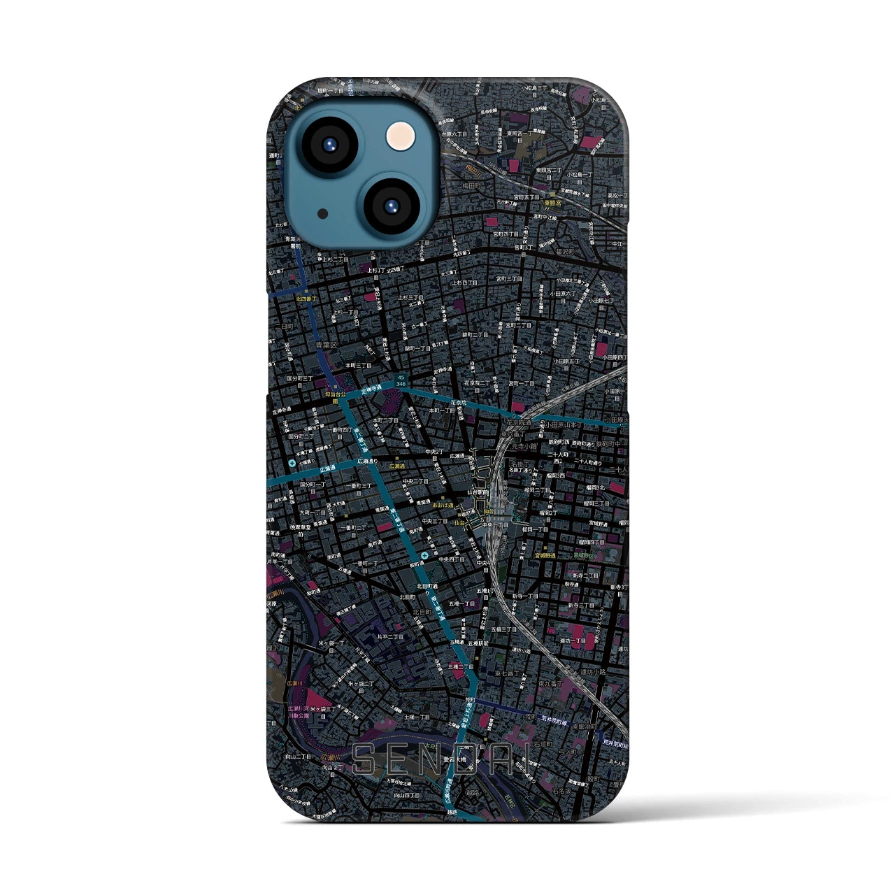 【仙台2(宮城県)】地図柄iPhoneケース(バックカバータイプ)