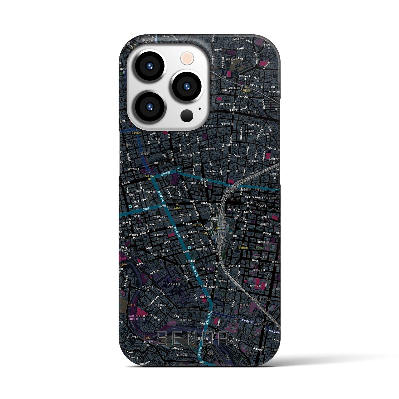 【仙台2(宮城県)】地図柄iPhoneケース(バックカバータイプ)