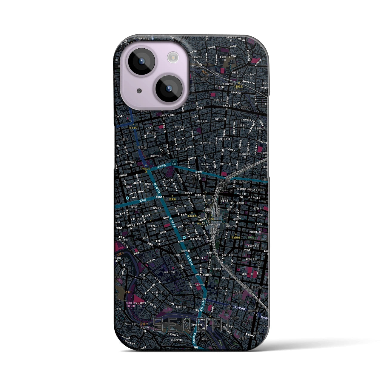 【仙台2(宮城県)】地図柄iPhoneケース(バックカバータイプ)