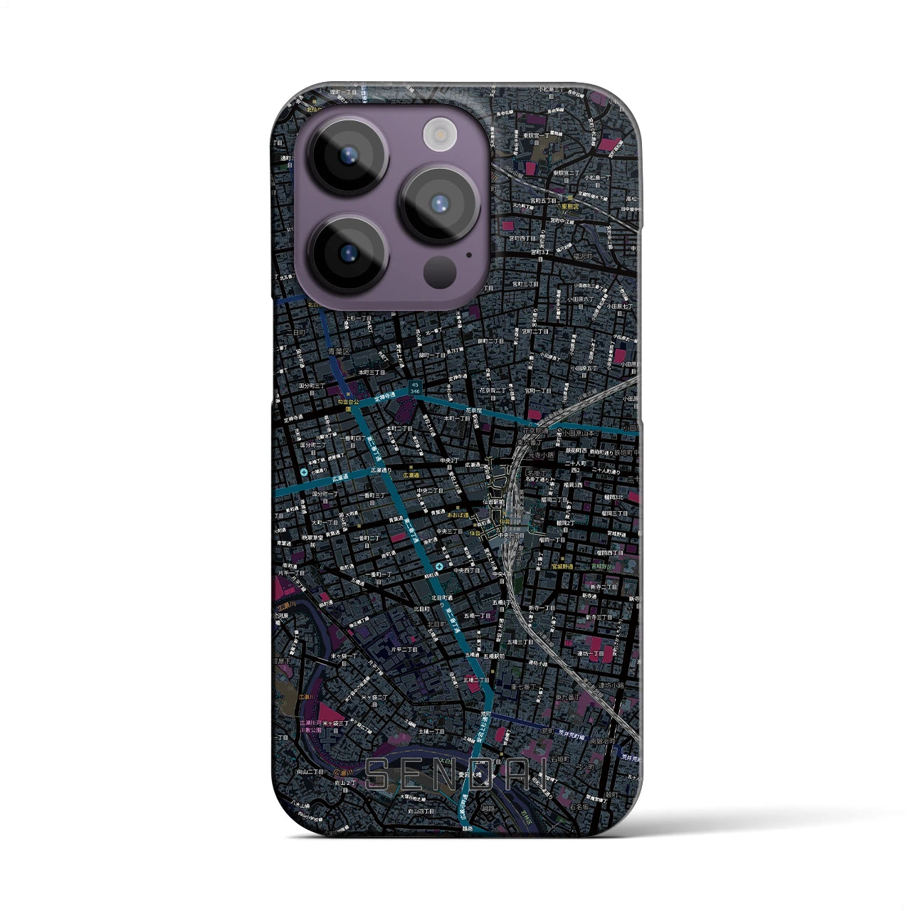 【仙台2(宮城県)】地図柄iPhoneケース(バックカバータイプ)