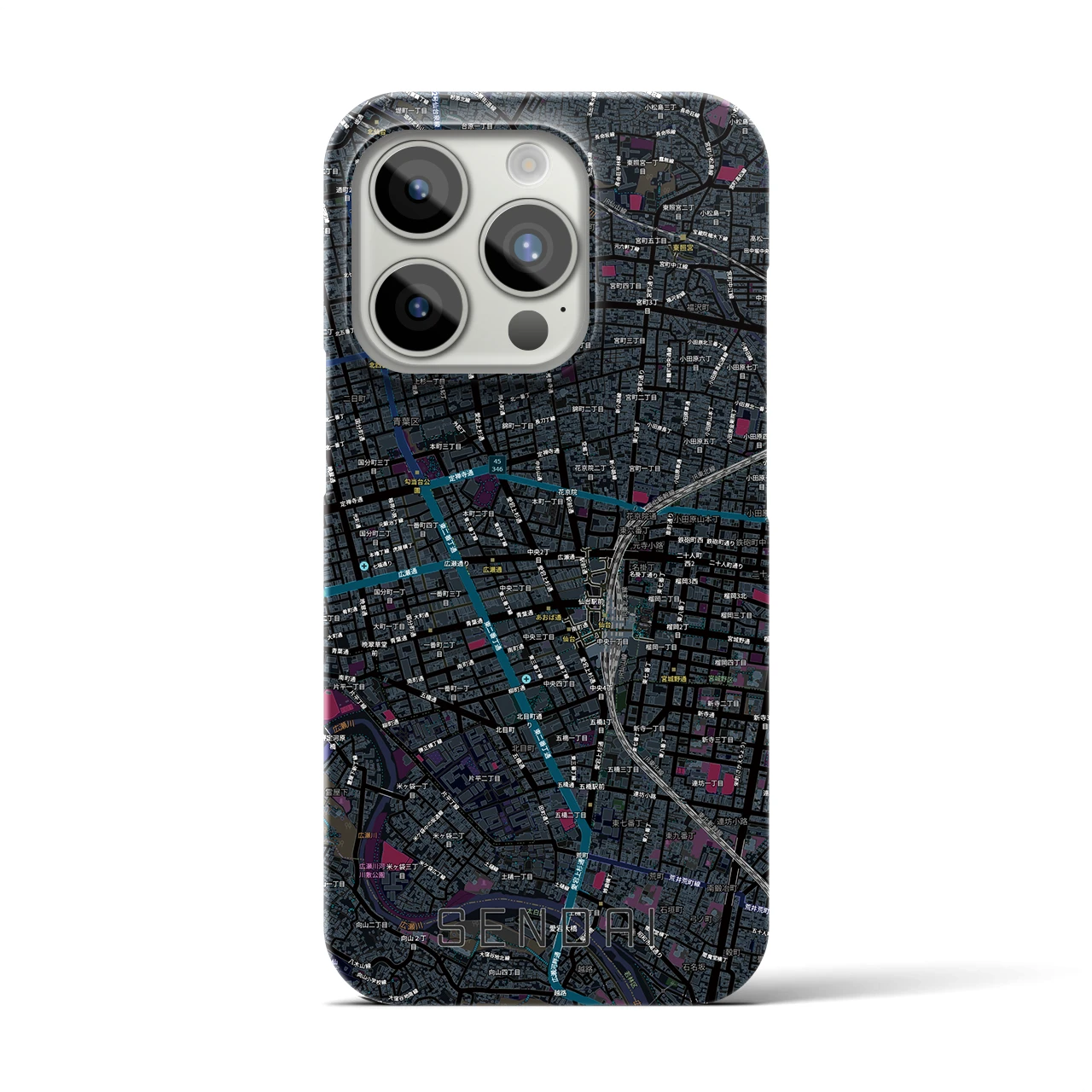 【仙台2(宮城県)】地図柄iPhoneケース(バックカバータイプ)