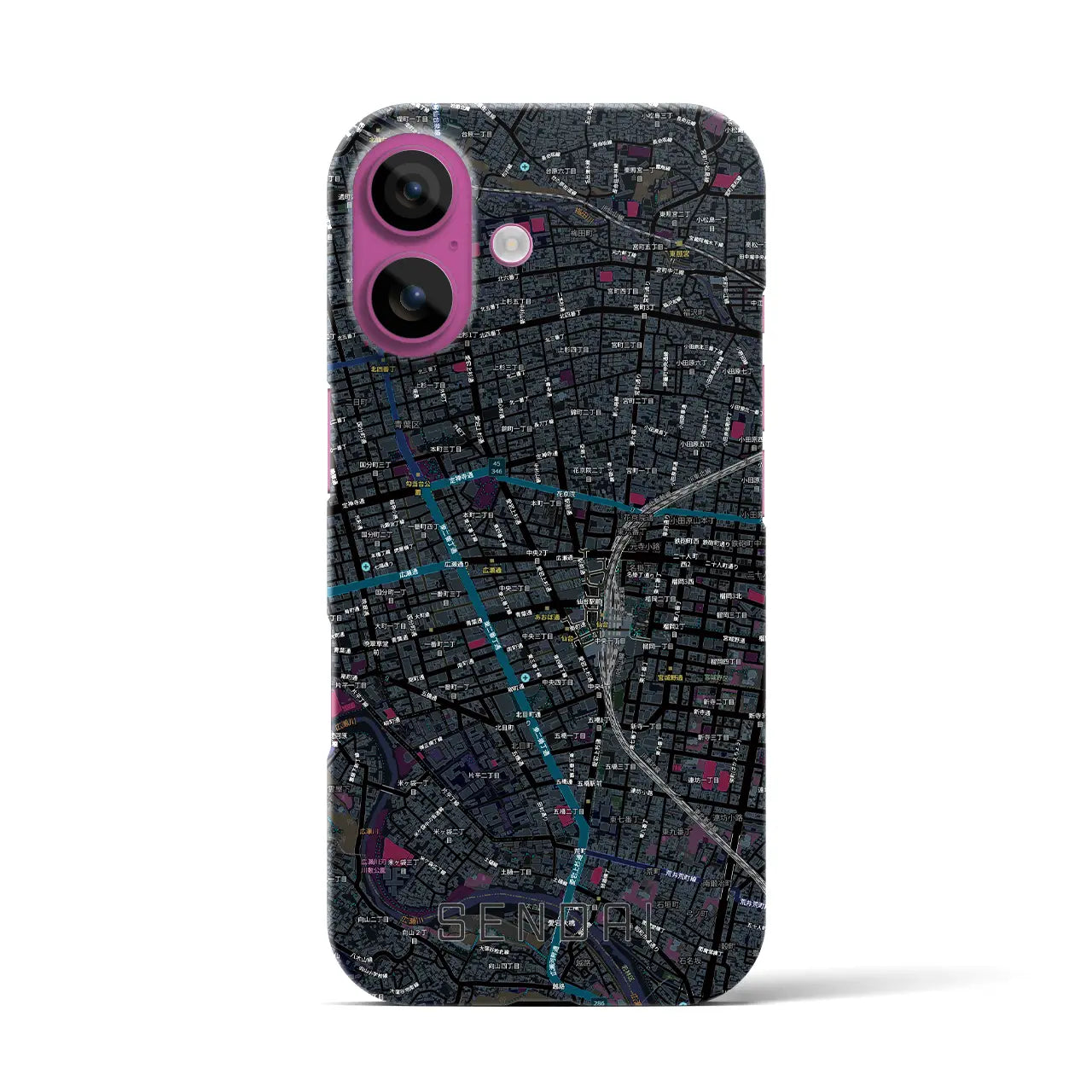 【仙台2(宮城県)】地図柄iPhoneケース(バックカバータイプ)