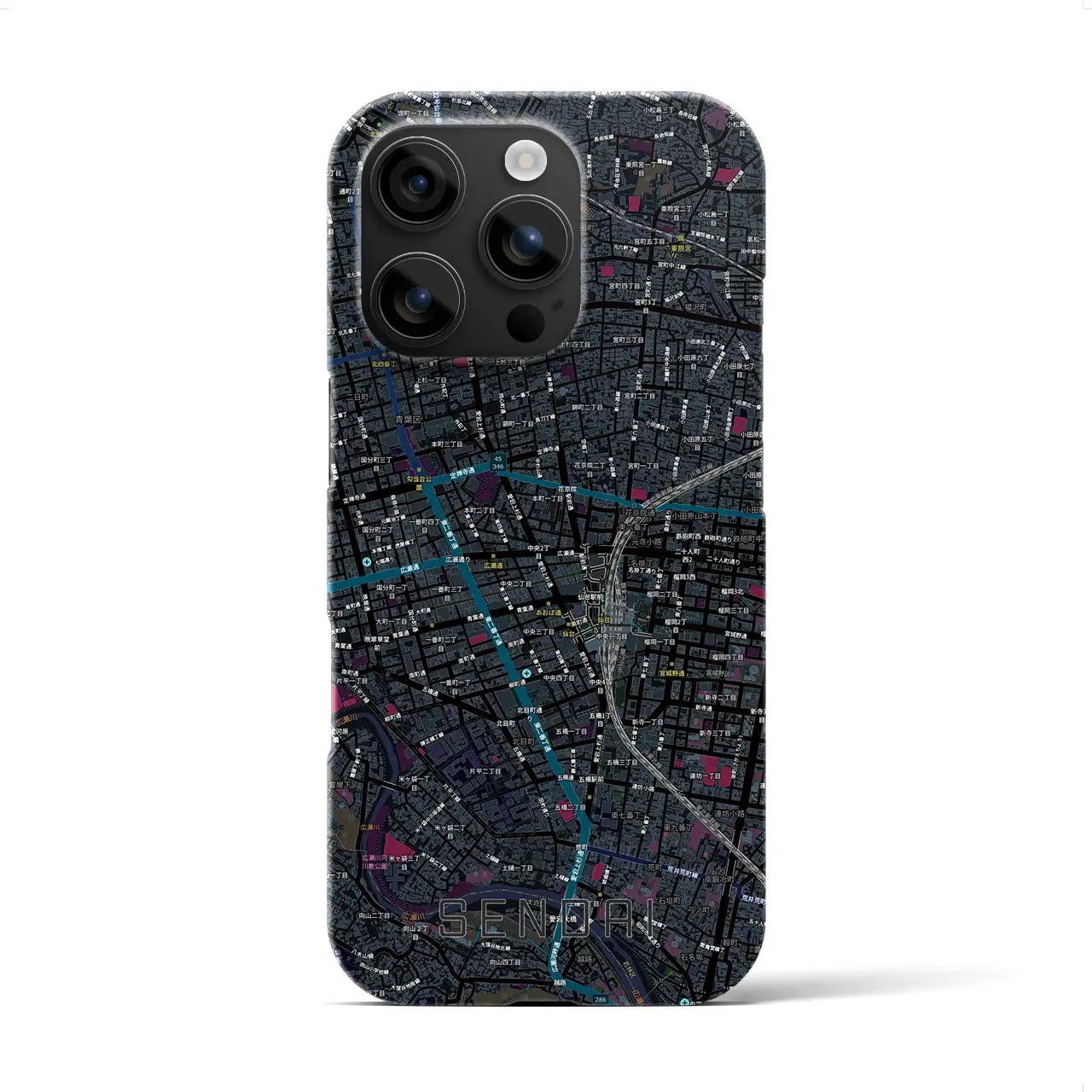 【仙台2(宮城県)】地図柄iPhoneケース(バックカバータイプ)