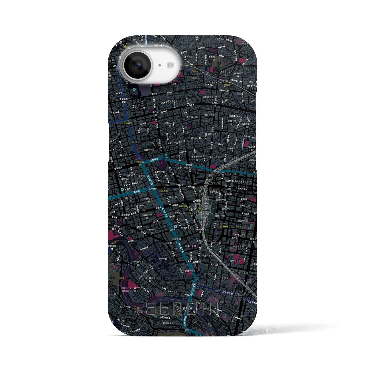 【仙台2(宮城県)】地図柄iPhoneケース(バックカバータイプ)