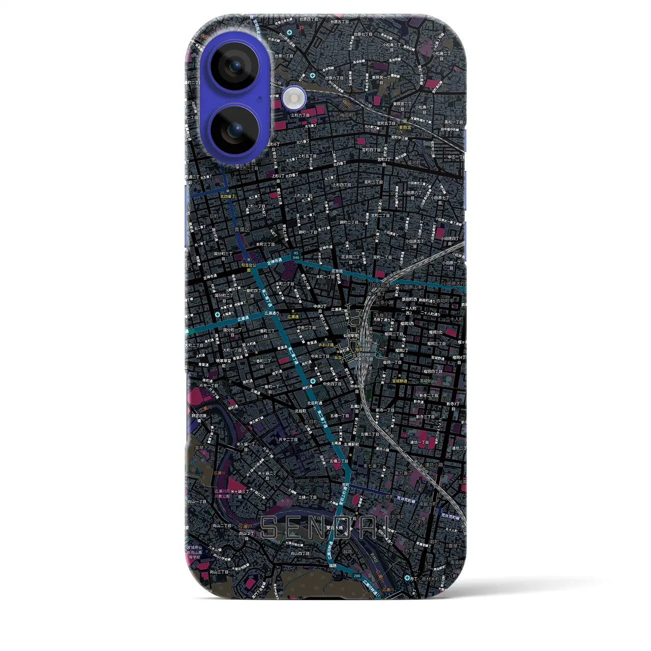 【仙台2(宮城県)】地図柄iPhoneケース(バックカバータイプ)