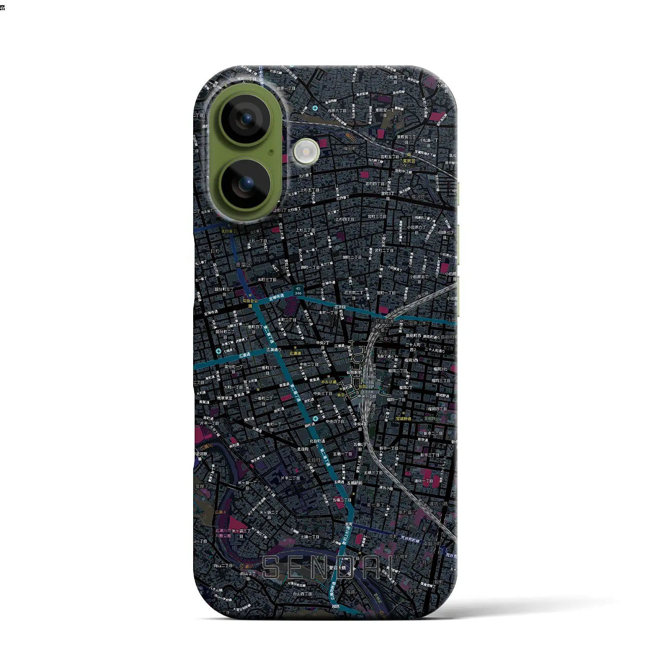 【仙台2(宮城県)】地図柄iPhoneケース(バックカバータイプ)