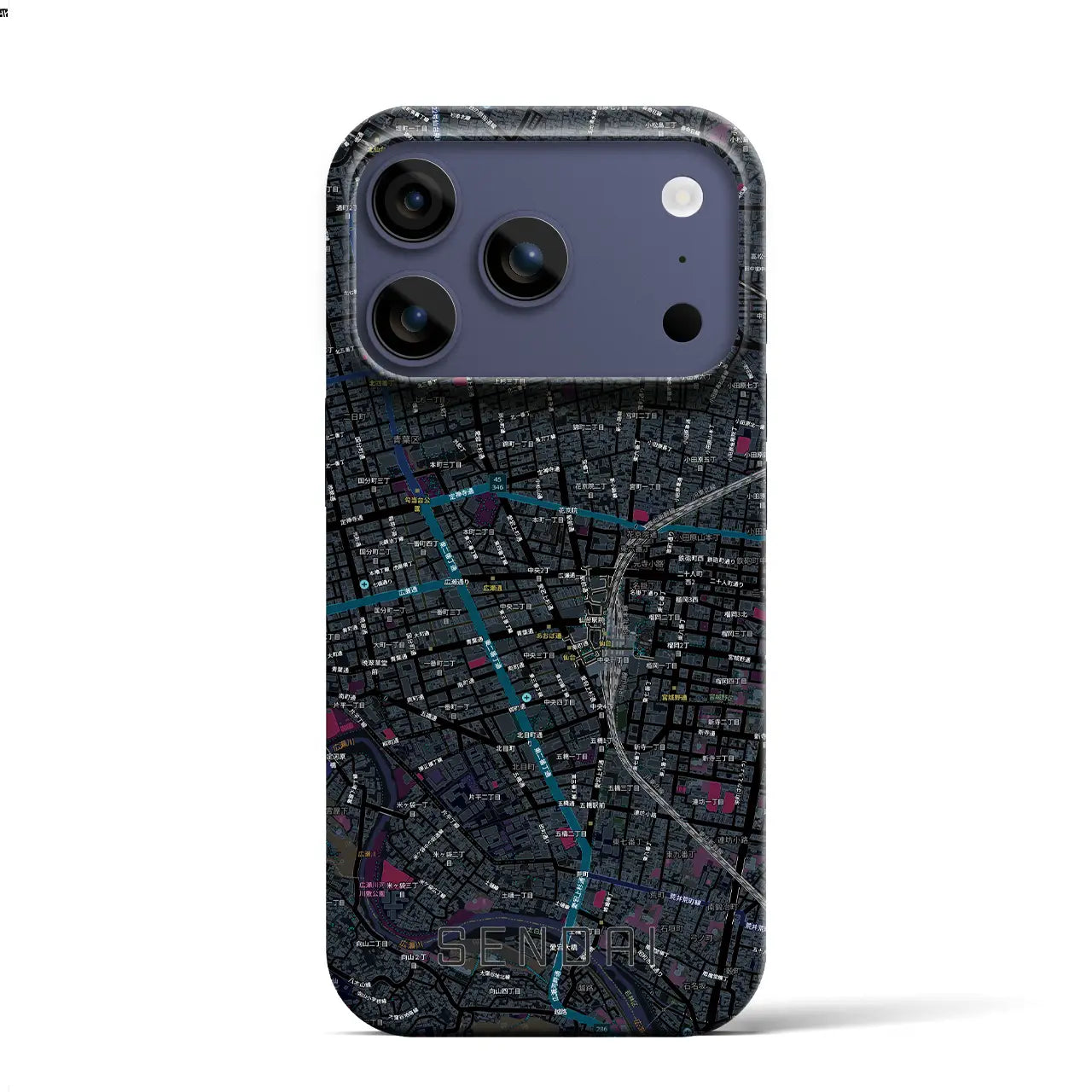 【仙台2(宮城県)】地図柄iPhoneケース(バックカバータイプ)