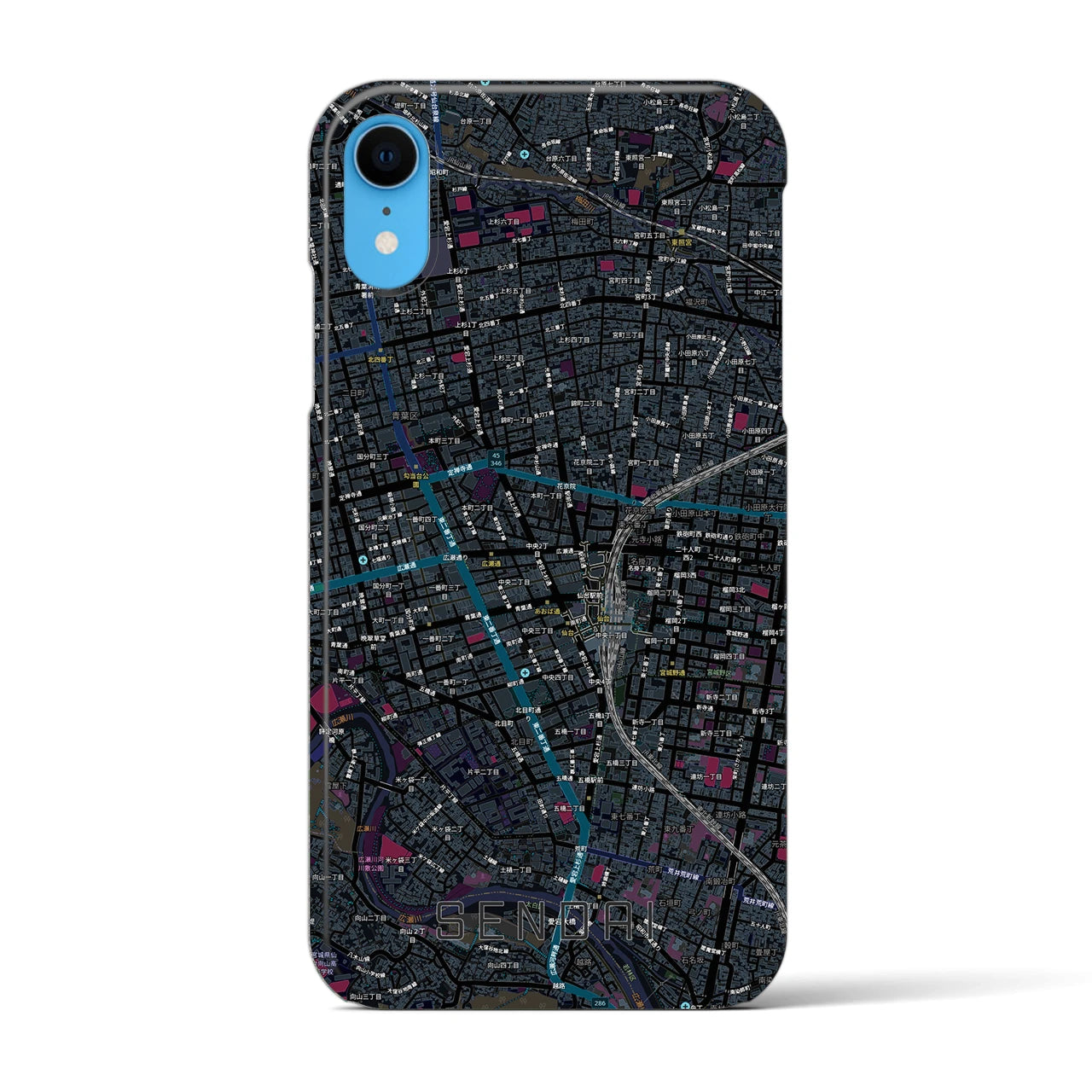 【仙台2(宮城県)】地図柄iPhoneケース(バックカバータイプ)