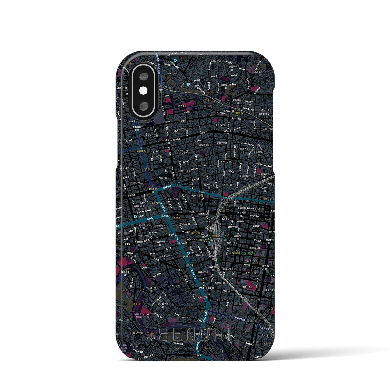【仙台2(宮城県)】地図柄iPhoneケース(バックカバータイプ)