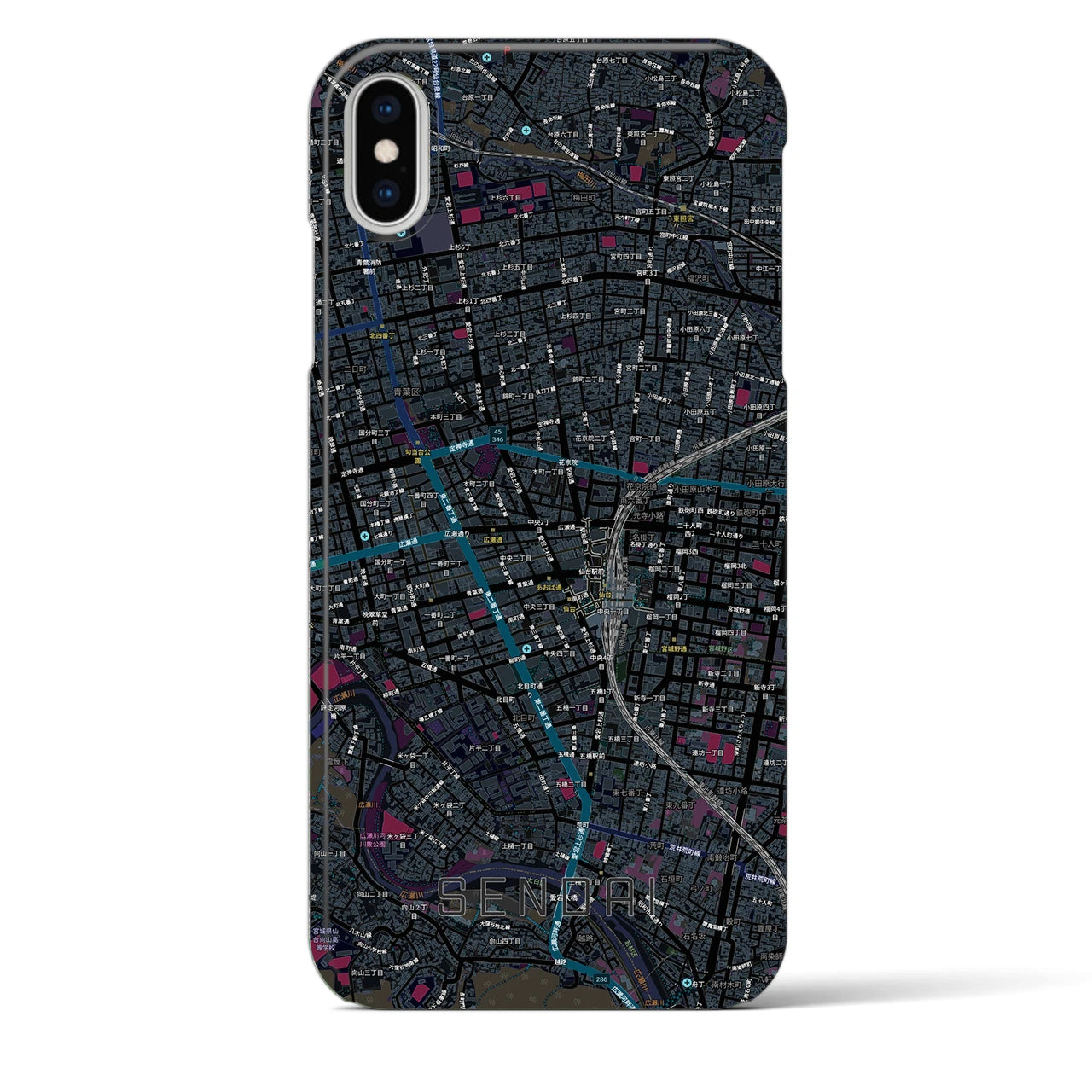 【仙台2(宮城県)】地図柄iPhoneケース(バックカバータイプ)